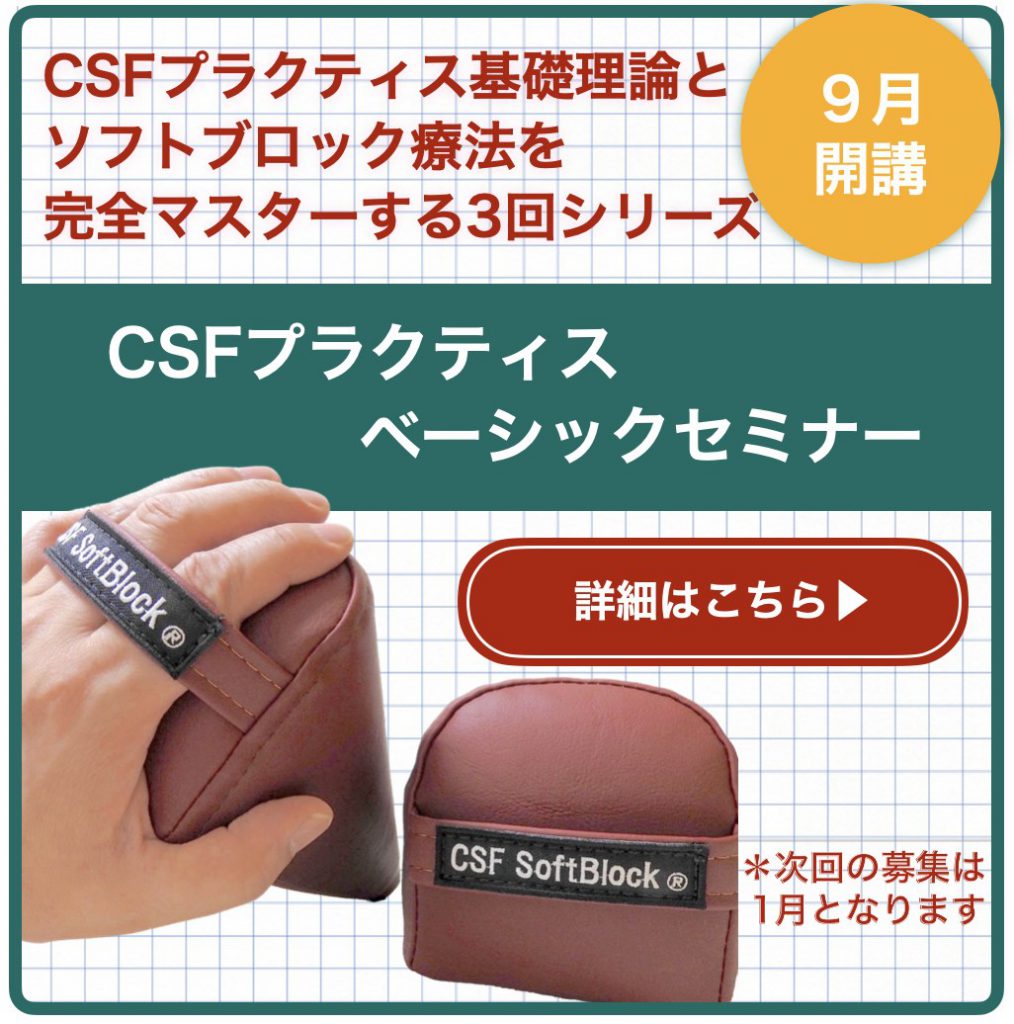 脳脊髄液調整法(CSFプラクティス) ソフトブロックテクニックのパーフェクトクラニオロジー協会